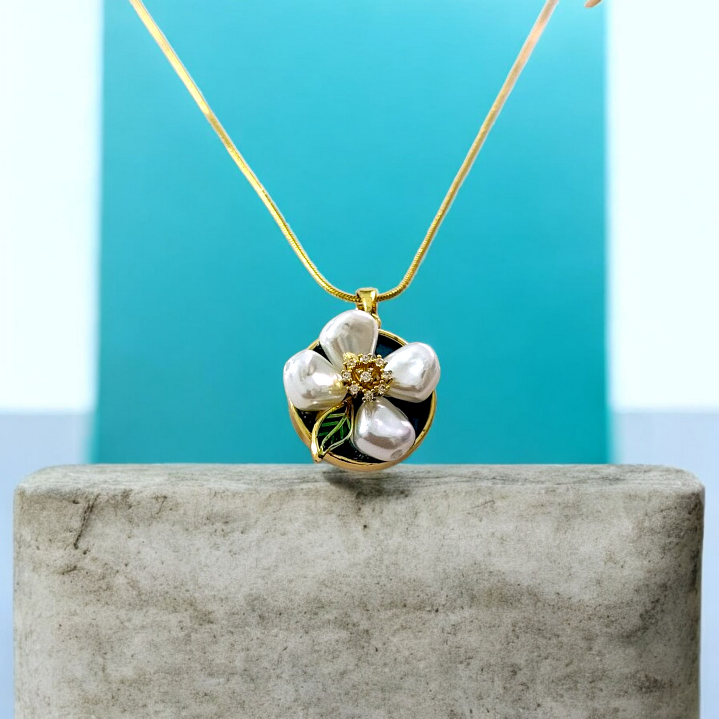 Shadowborne Pearl Bloom Antique Floral Pendant for Women & Girls