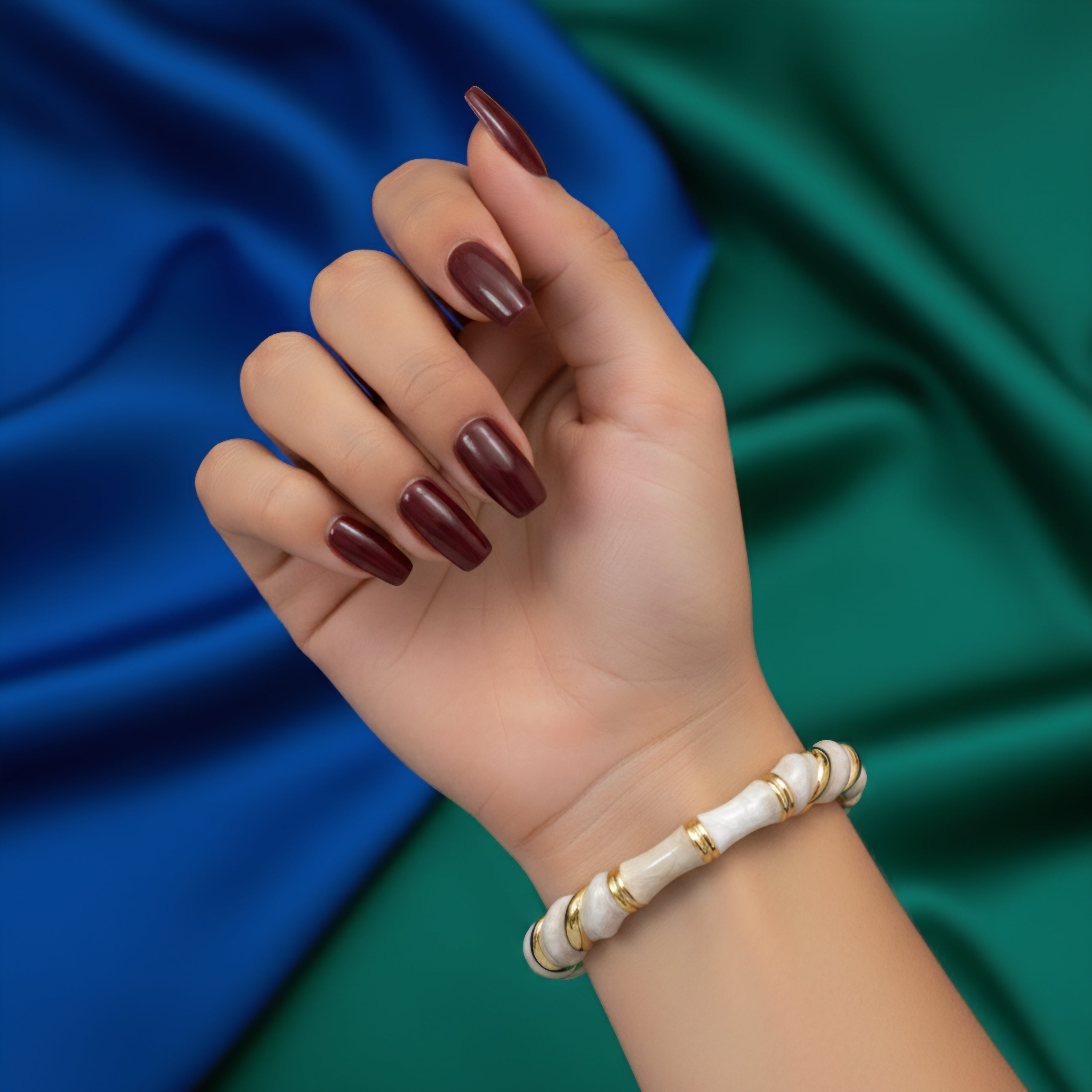 White & Gold Bracelet for Women | Elegant Ivory Statement Bangle