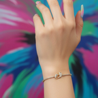 Luxury Gold Dolphin Couple Bracelet for Women | Crystal Studded Elegant Adjustable Chain Bracelet