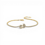 Luxury Gold Dolphin Couple Bracelet for Women | Crystal Studded Elegant Adjustable Chain Bracelet