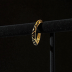 Black Enamel Curved Adjustable Bracelet with Gold Accents | Luxury Women’s Jewelry