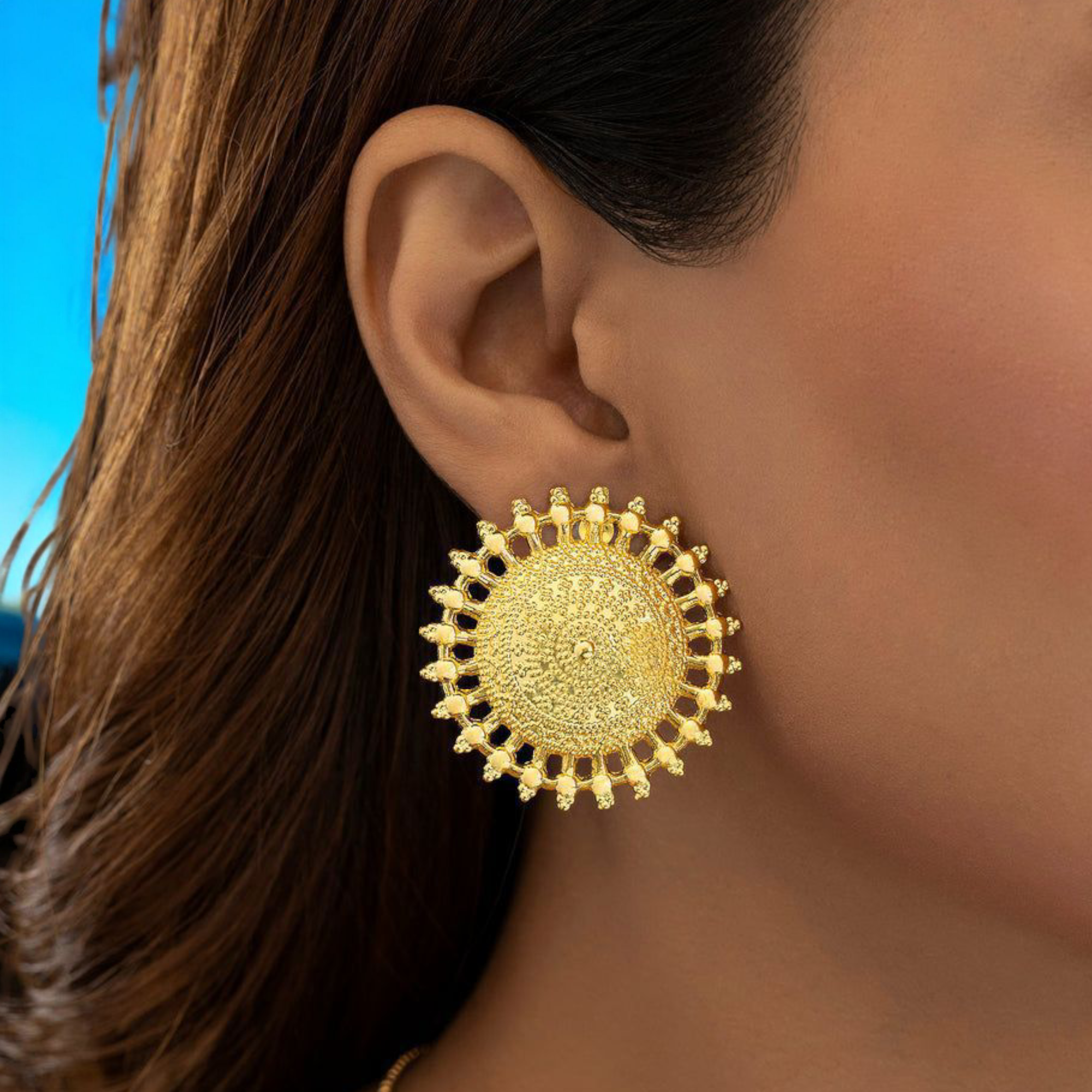 Designer Pendant & Earrings Set | Lightweight Gold Finish Necklace Combo