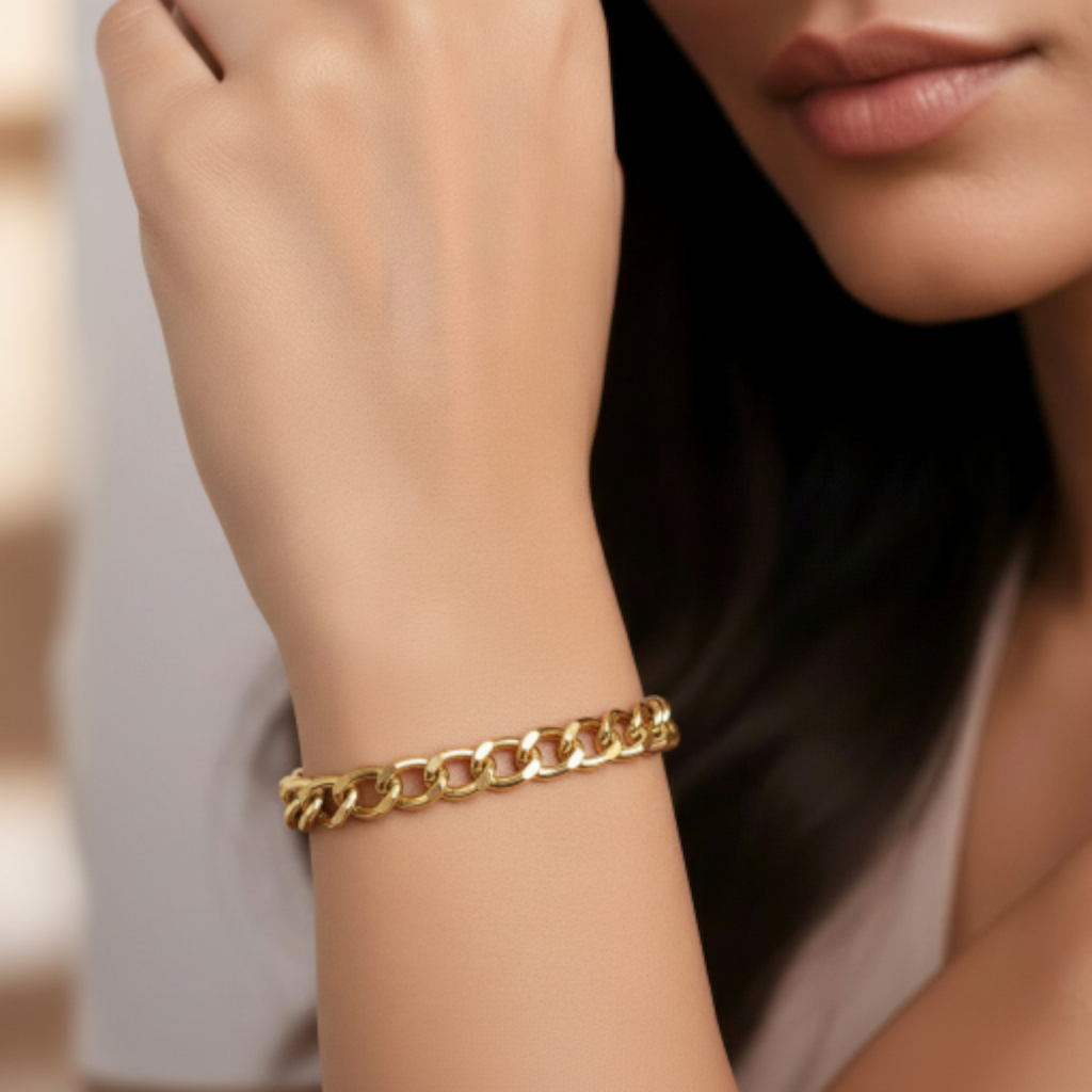 Chunky Cuban Link Chain Bracelet for Women