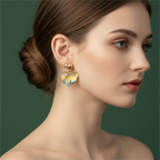 Antique Heart Charm Drop Earrings