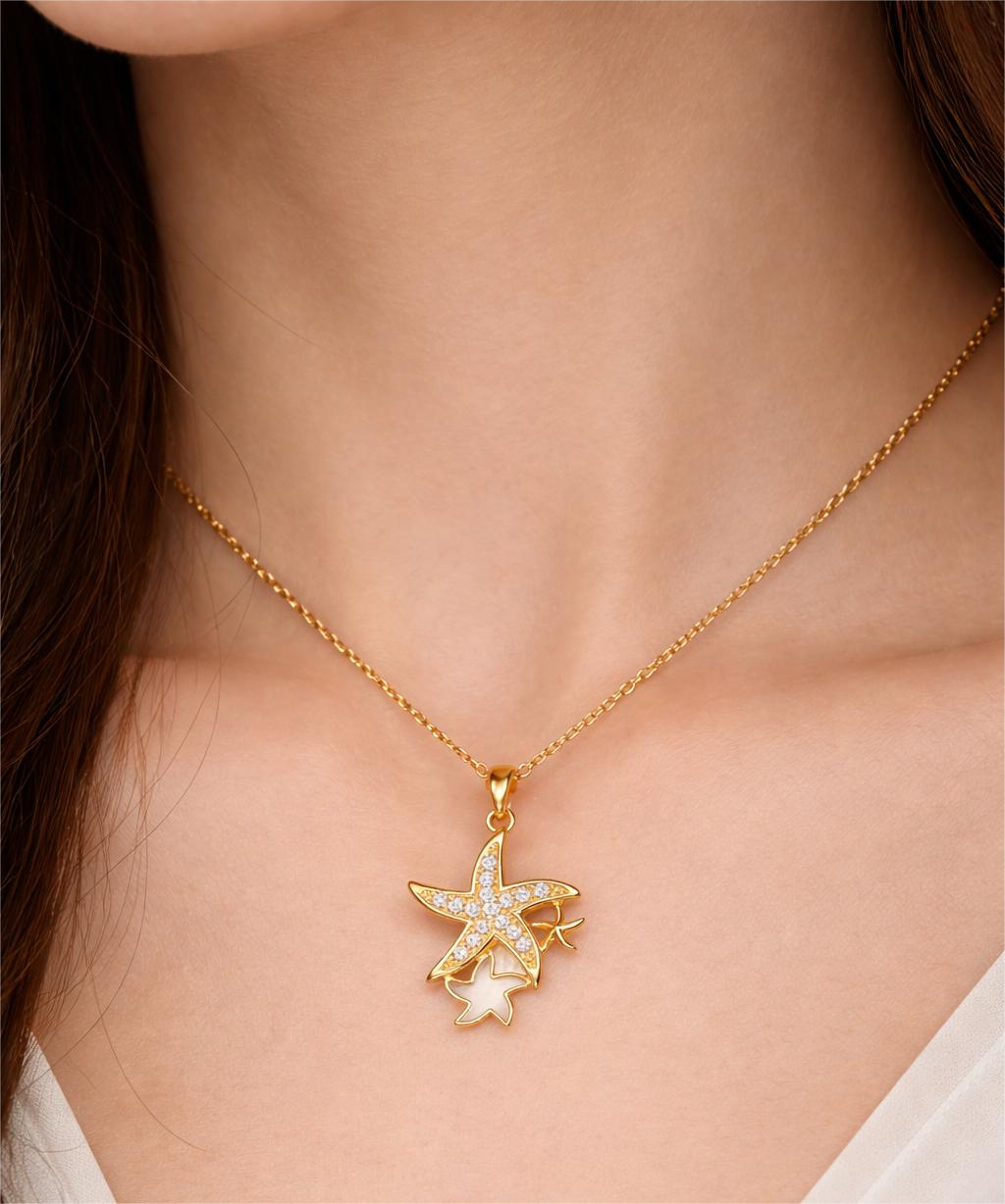 Star Pendant Necklace | Gold-Plated Crystal Jewellery