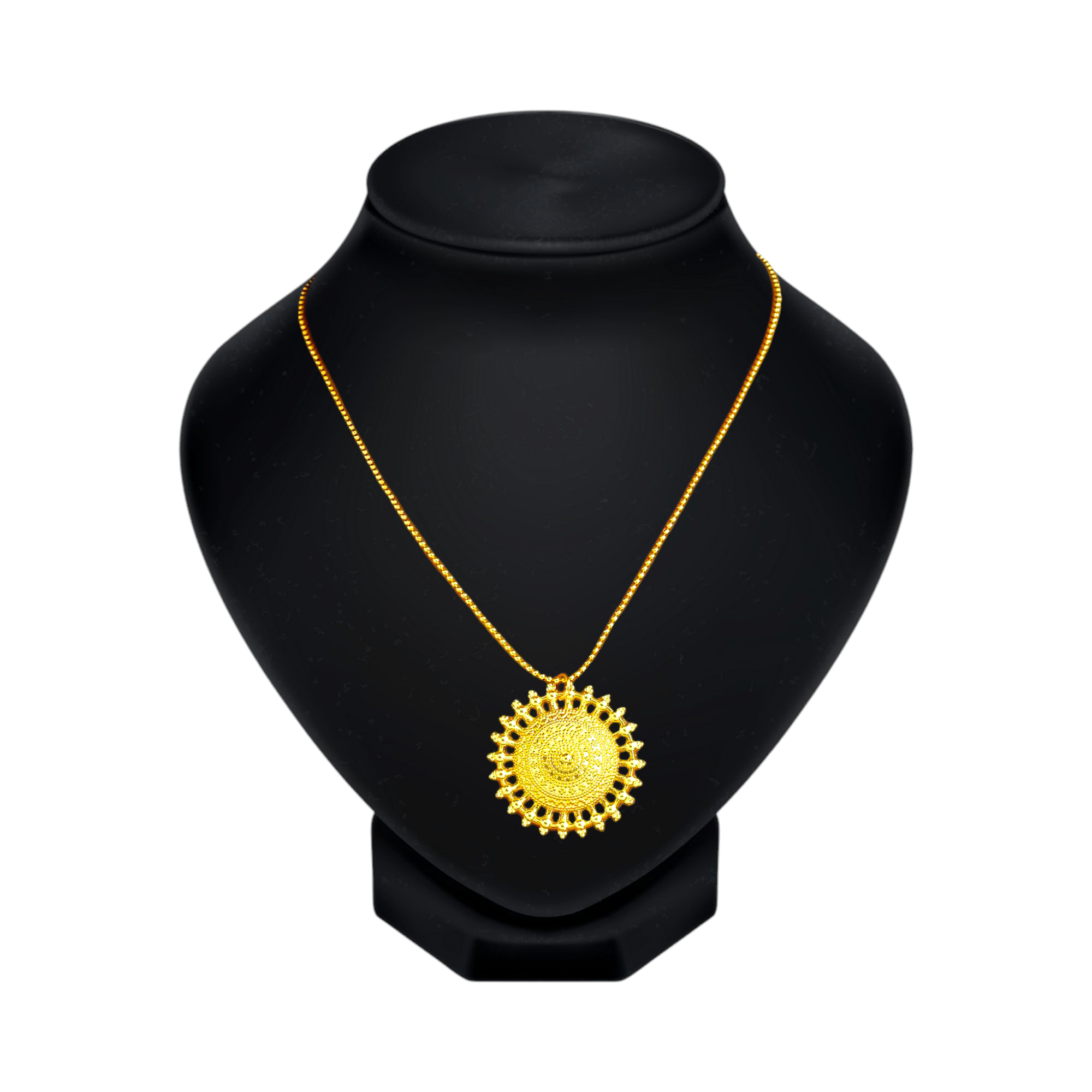 Designer Pendant & Earrings Set | Lightweight Gold Finish Necklace Combo