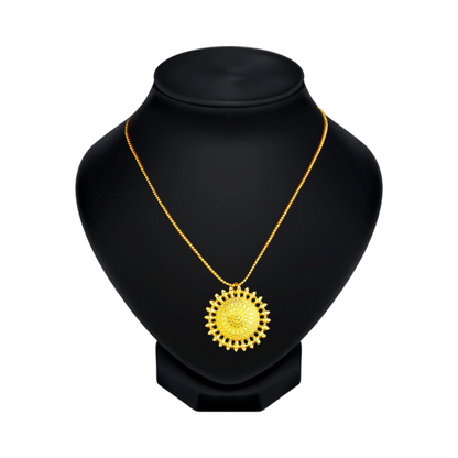 Designer Pendant & Earrings Set | Lightweight Gold Finish Necklace Combo