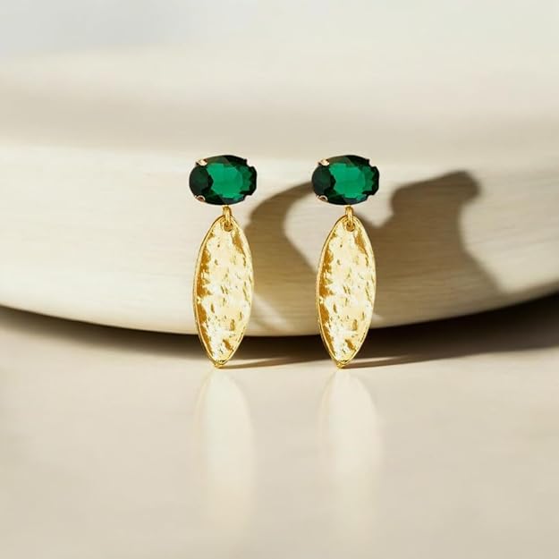 Anti-Tarnish Marquise Emerald Necklace Set for Women & Girls