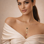 Multi-Color Heart Charm Gold Necklace | Anti-Tarnish Premium Finish | Everyday Luxury Pendant