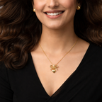 Elegant Gold Bow Heart Pendant Necklace for Women | Anti-Tarnish Minimal Jewellery