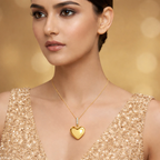Minimal Gold Heart Pendant Necklace for Women | Anti-Tarnish Daily Wear Jewellery