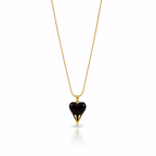 Black Heart Gold Pendant Necklace | Luxury Gothic Heart Jewelry for Women