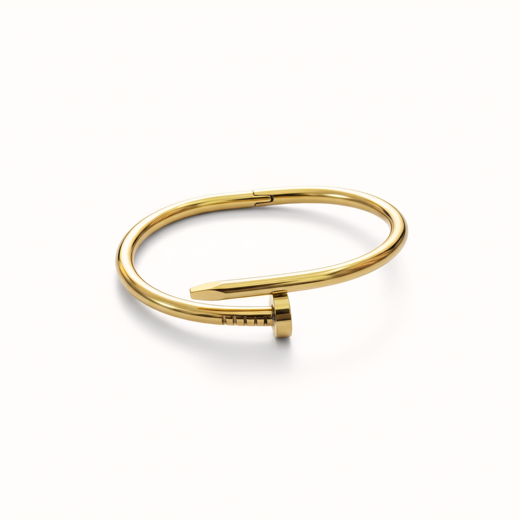 Gold Nail Adjustable Bracelet for Women | Minimalist Luxury Statement Jewelry