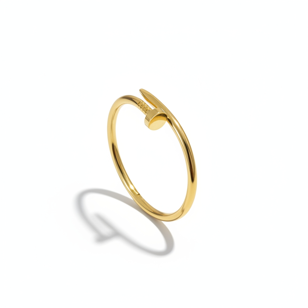 Gold Nail Adjustable Bracelet for Women | Minimalist Luxury Statement Jewelry