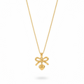 Elegant Gold Bow Heart Pendant Necklace for Women | Anti-Tarnish Minimal Jewellery