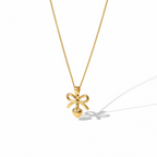 Elegant Gold Bow Heart Pendant Necklace for Women | Anti-Tarnish Minimal Jewellery