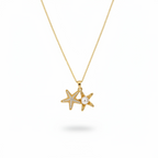 Elegant Gold Star & Pearl Pendant Necklace for Women | Anti-Tarnish Minimal Jewellery
