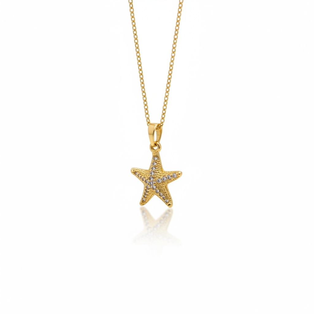 Elegant Gold Star & Pearl Pendant Necklace for Women | Anti-Tarnish Minimal Jewellery