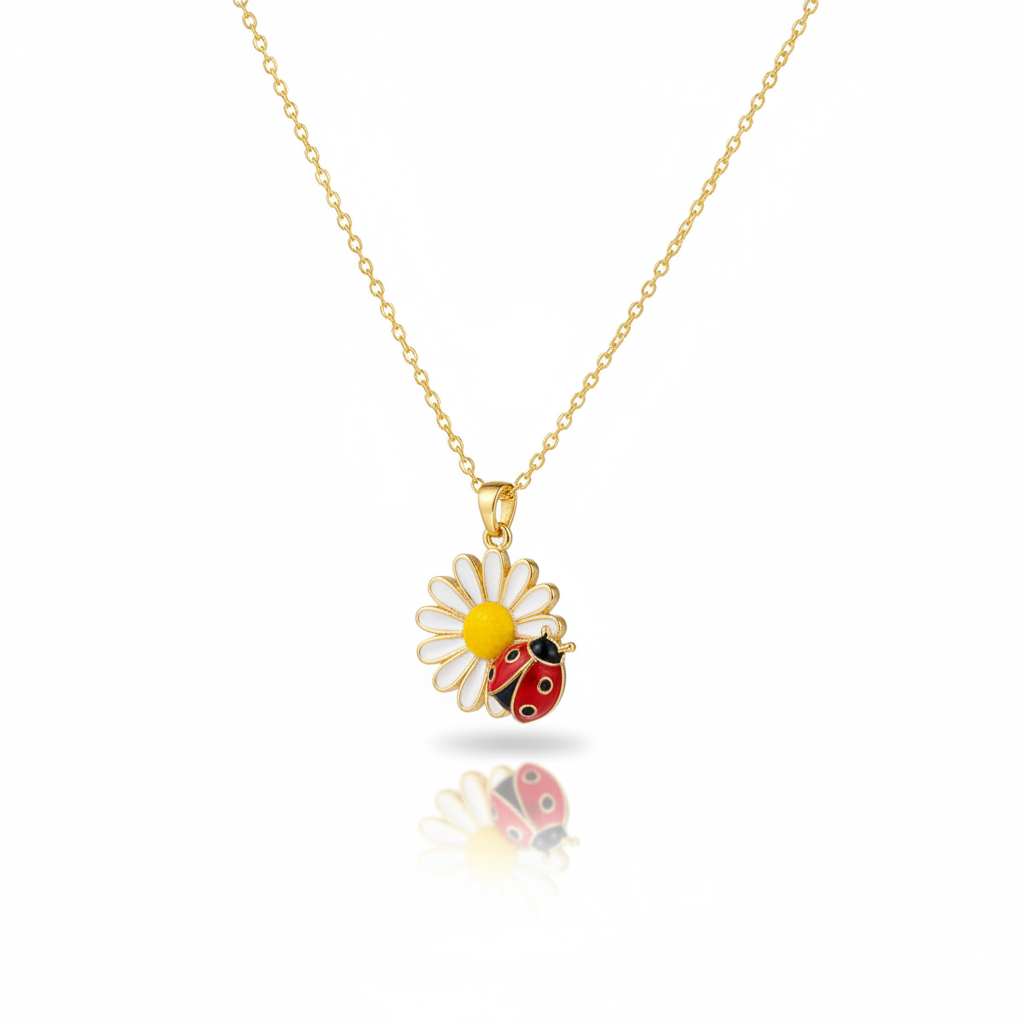 Floral Emerald Pendant Necklace for Women & Girls | Gold-Plated Jewelry