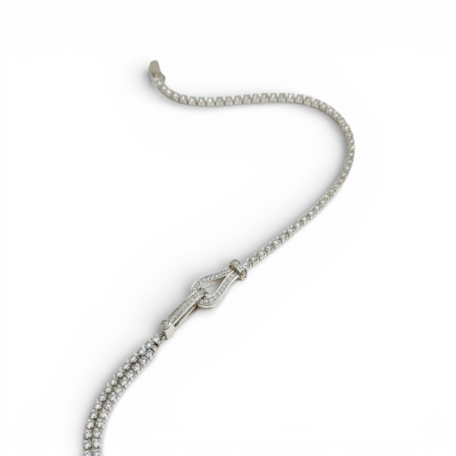 Luxury Silver Adjustable Tennis Bracelet for Women | Premium Crystal Slider Chain Bracelet