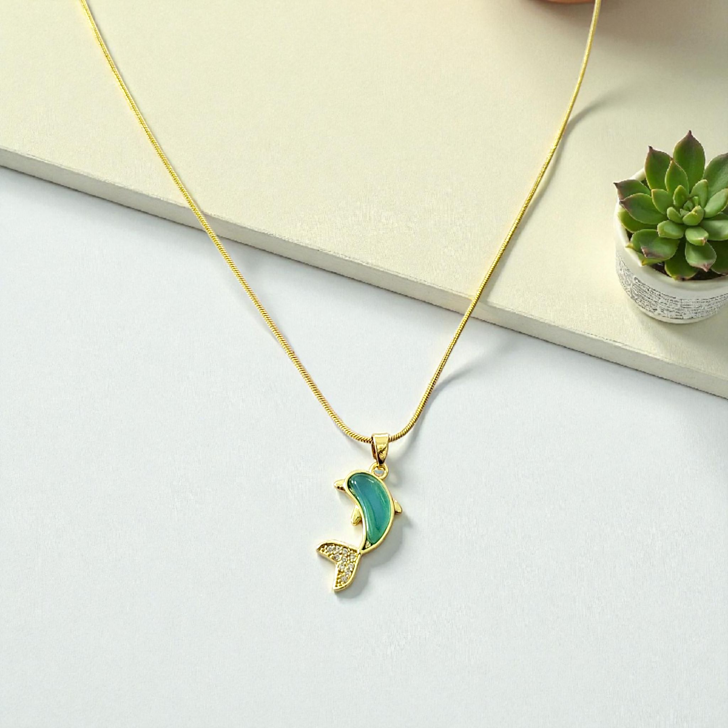 Shadowborne Aqua Dolphin Charm Pendant for Women & Girls