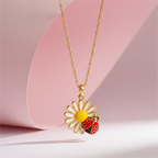 Floral Emerald Pendant Necklace for Women & Girls | Gold-Plated Jewelry